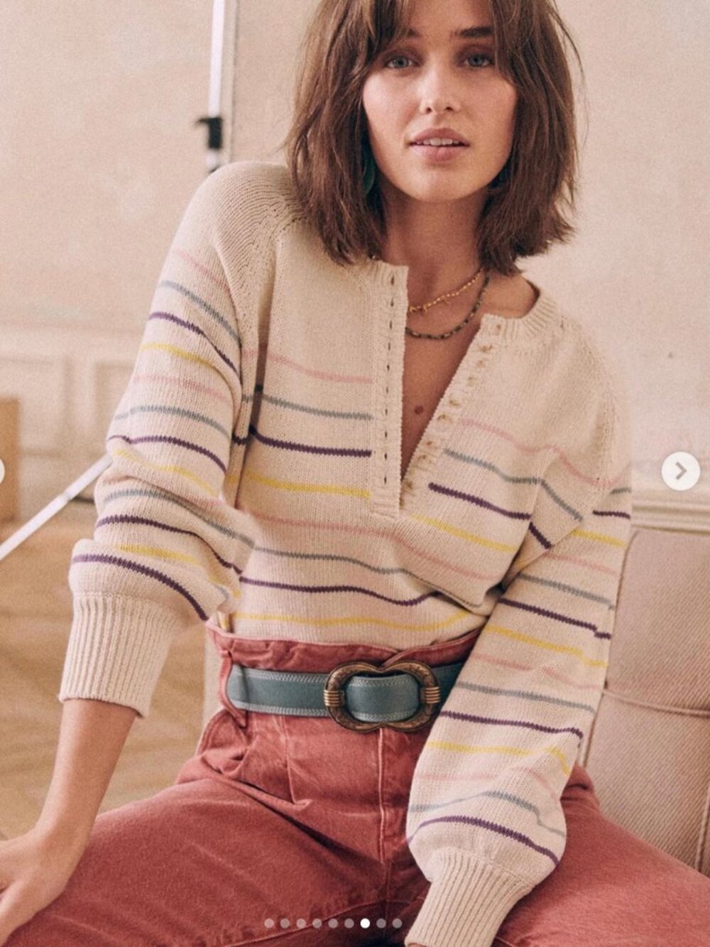 Sezane Leontine Jumper Ecru / Pastel XS